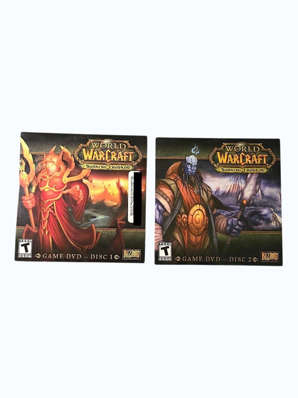 World of Warcraft The Burning Crusade PC DVD ROM Disc 1 & 2 Collector Art Sleeve
